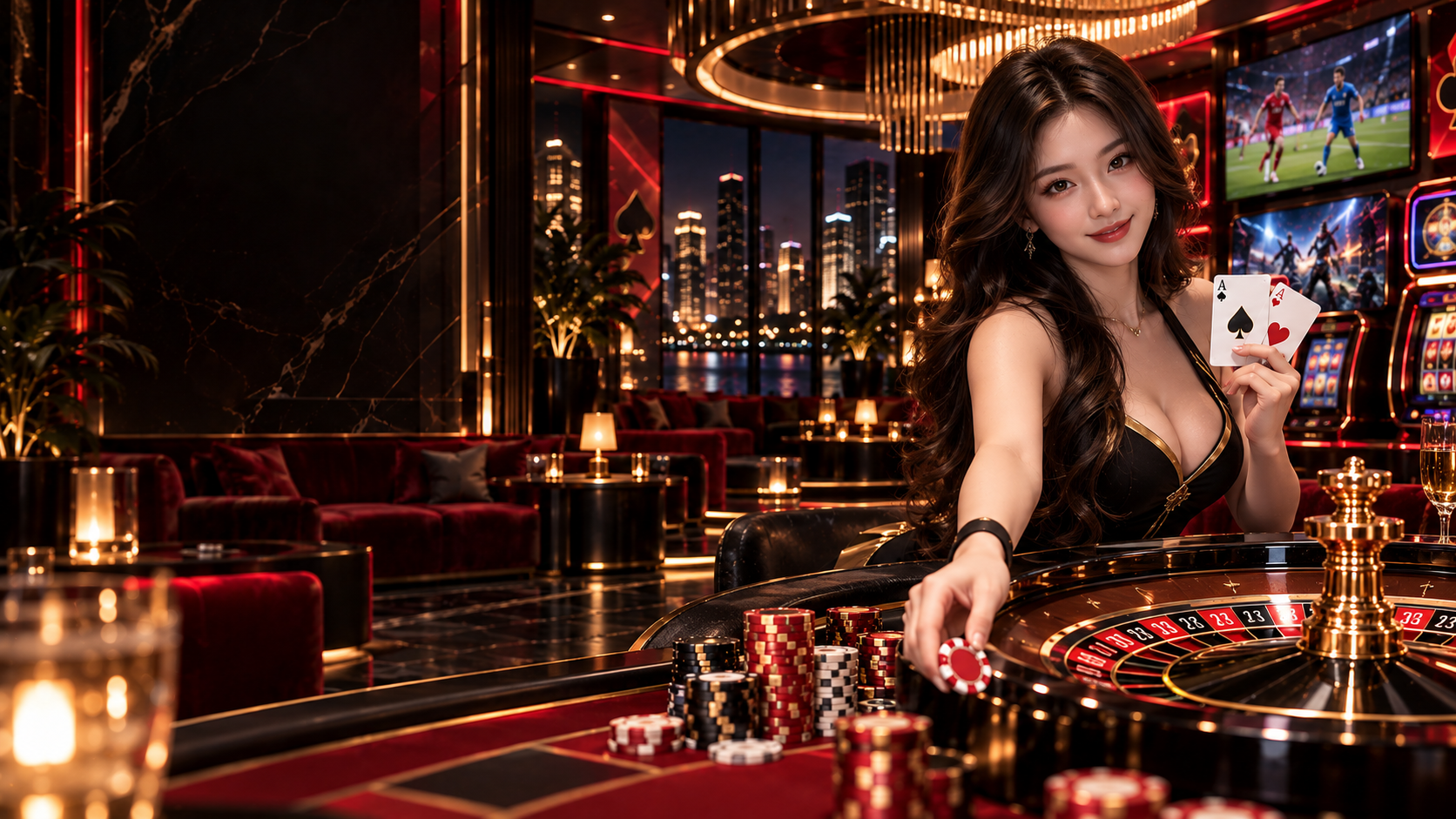 GOBETASIA red gold casino girl lounge